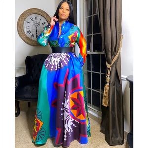 Floor length colorful gorgeous dress